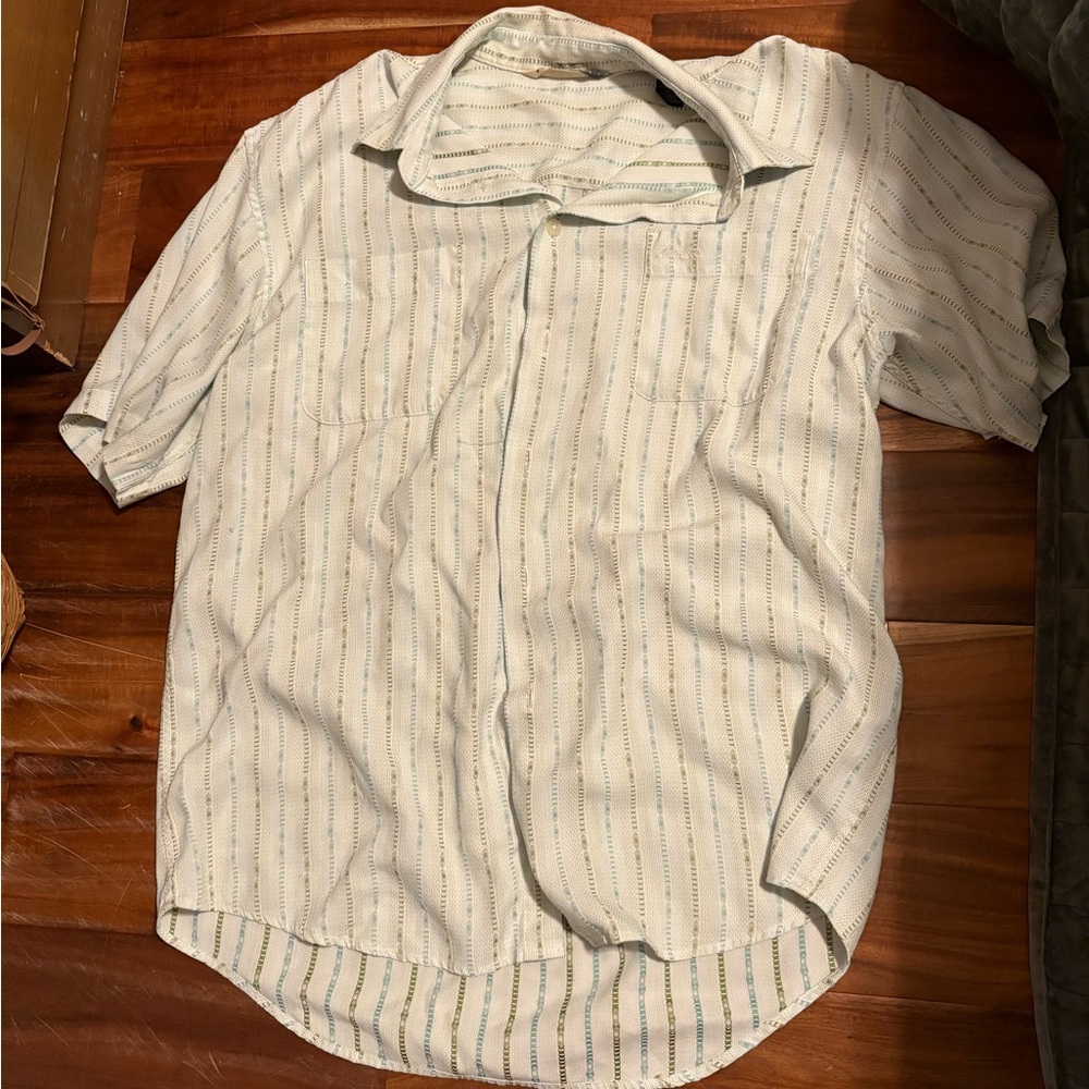 Hobie Green Patterned Short Sleeve Shirt size large‎ surf 0161